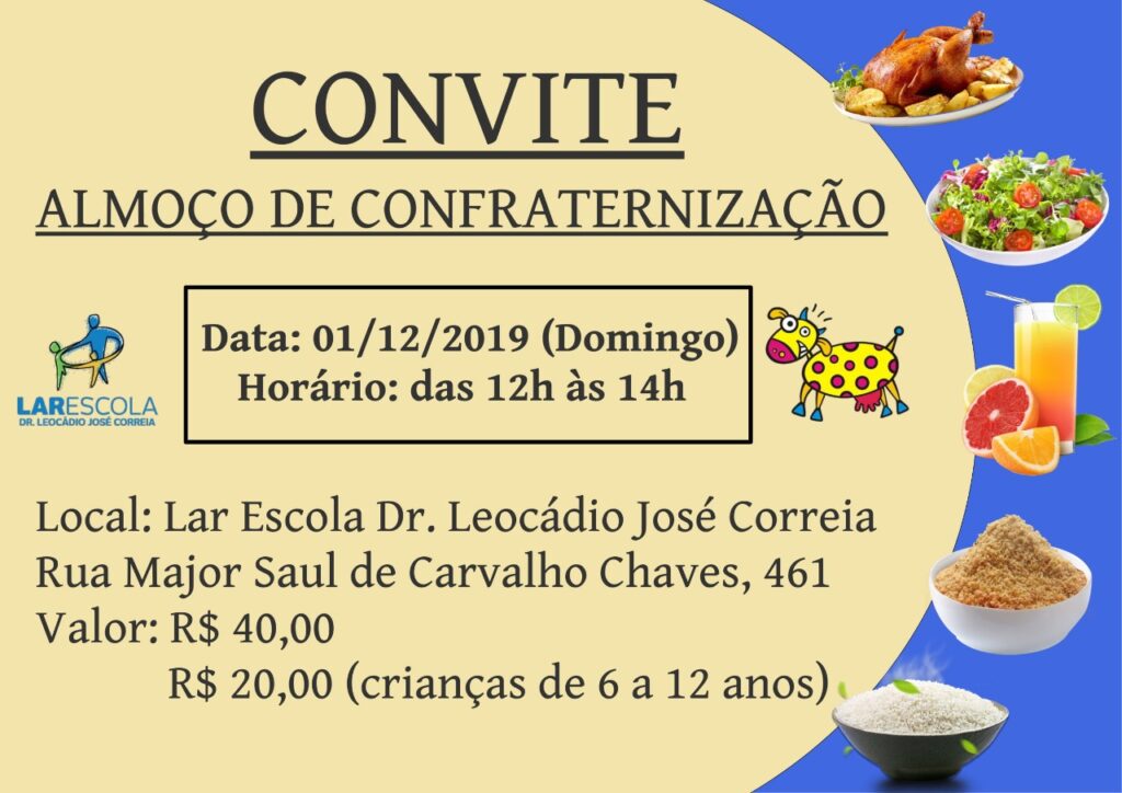 Convite para Almoço de Confraternização no Lar Escola